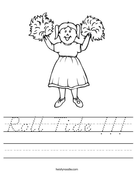 Girl Cheerleader Worksheet