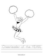 Cheerleader of the YEAR Handwriting Sheet