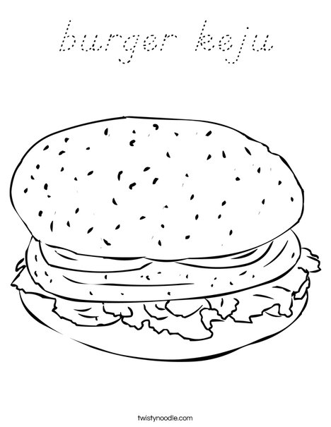 Cheeseburger Coloring Page
