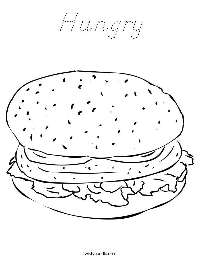 Hungry Coloring Page