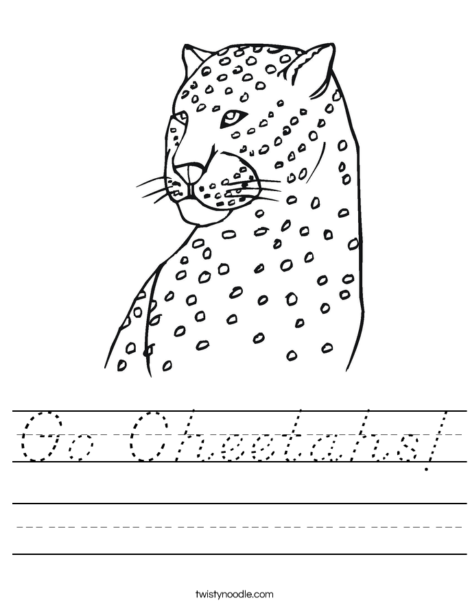 Go Cheetahs! Worksheet
