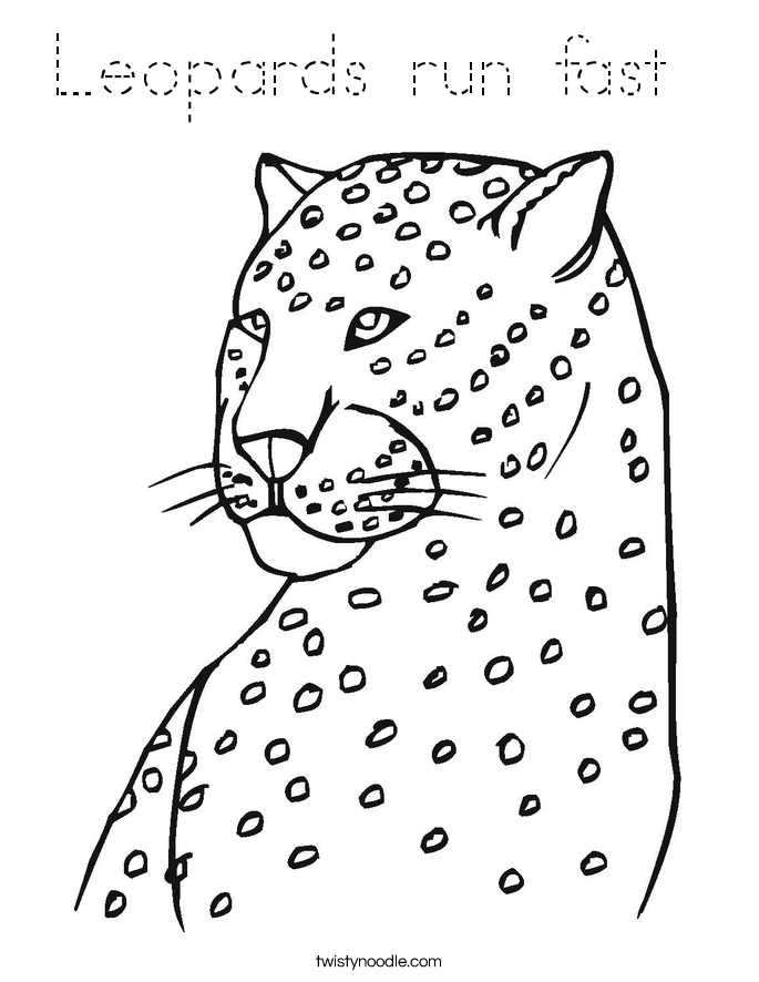Leopards run fast  Coloring Page