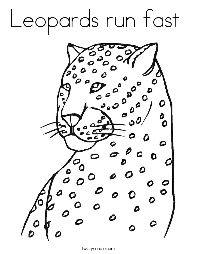 Leopards run fast  Coloring Page