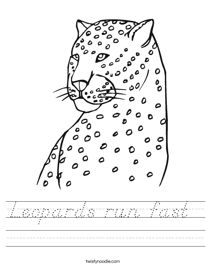 Leopards run fast  Worksheet