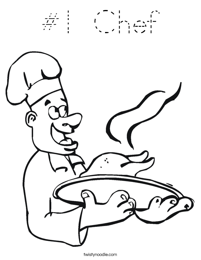 #1 Chef Coloring Page