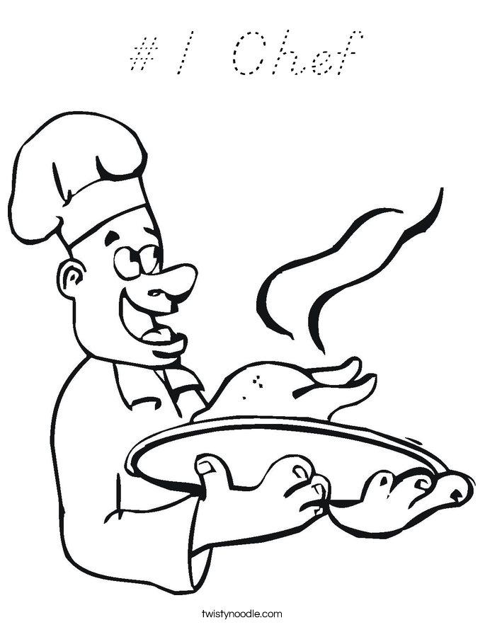 #1 Chef Coloring Page
