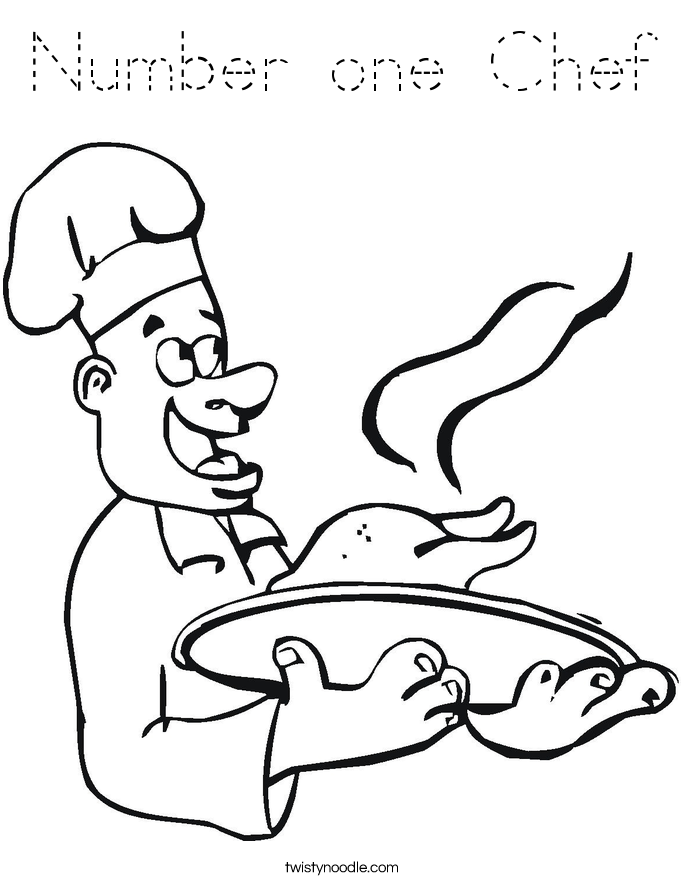 Number one Chef Coloring Page
