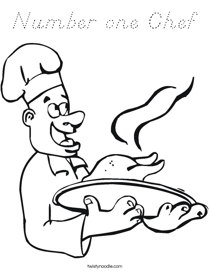 Number one Chef Coloring Page