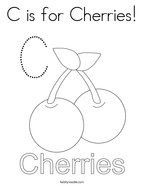 C is for Cherries Coloring Page