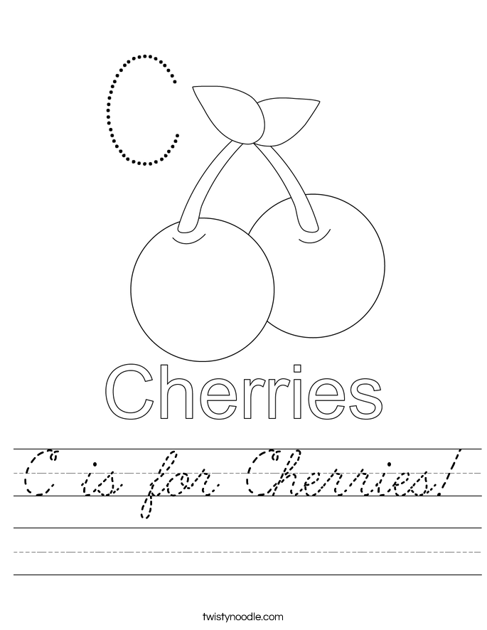 C is for Cherries! Worksheet