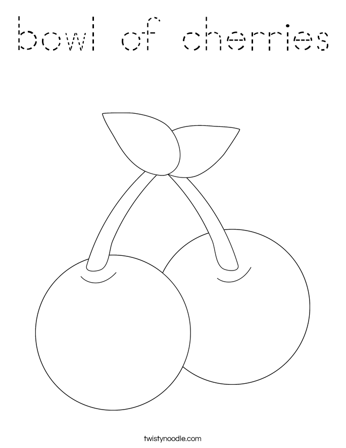 bowl of cherries Coloring Page