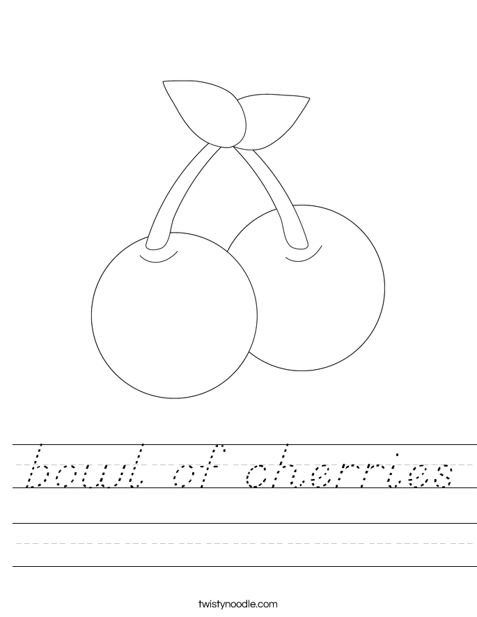 bowl of cherries Worksheet