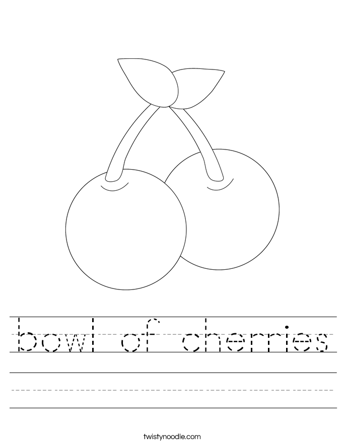 bowl of cherries Worksheet