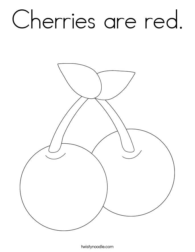 Cherries are red Coloring Page - Twisty Noodle