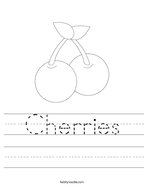 Cherries Handwriting Sheet