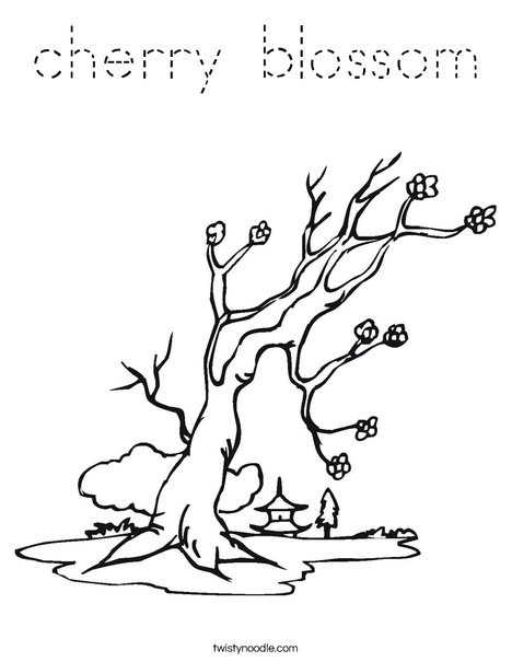 Cherry Blossom Tree Coloring Page