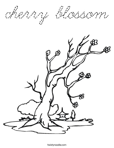 Cherry Blossom Tree Coloring Page