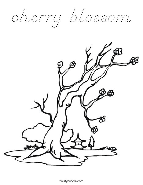 Cherry Blossom Tree Coloring Page