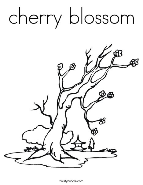Cherry Blossom Tree Coloring Page