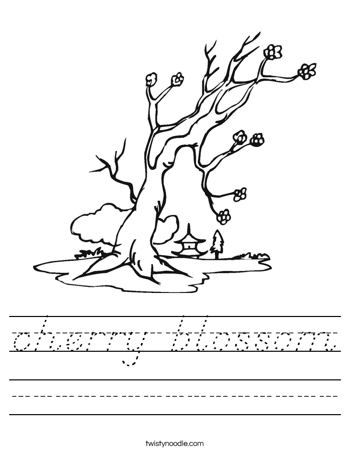 cherry blossom Worksheet