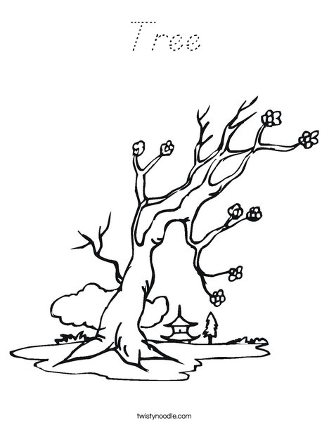Cherry Blossom Tree Coloring Page