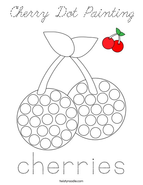 Cherry Dot Painting Coloring Page