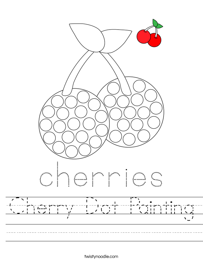 Cherry Dot Painting Worksheet