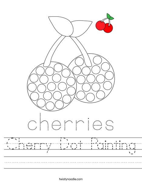 Cherry Dot Painting Worksheet