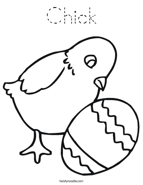 Chick and Egg Coloring Page
