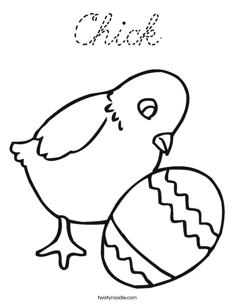 Chick and Egg Coloring Page