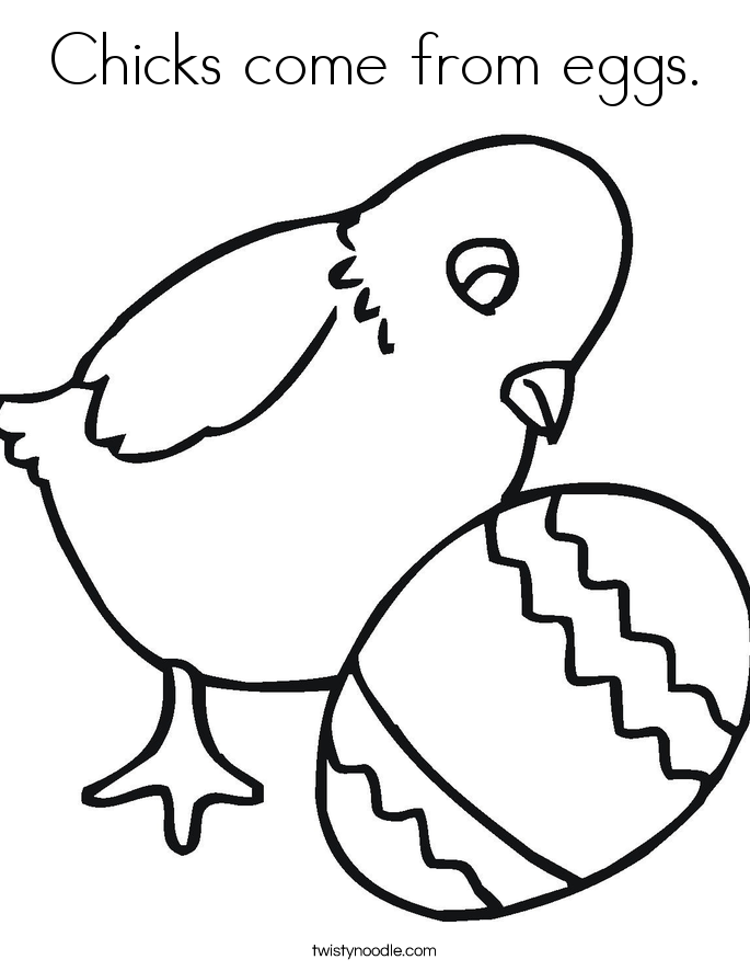 Chicks come from eggs. Coloring Page