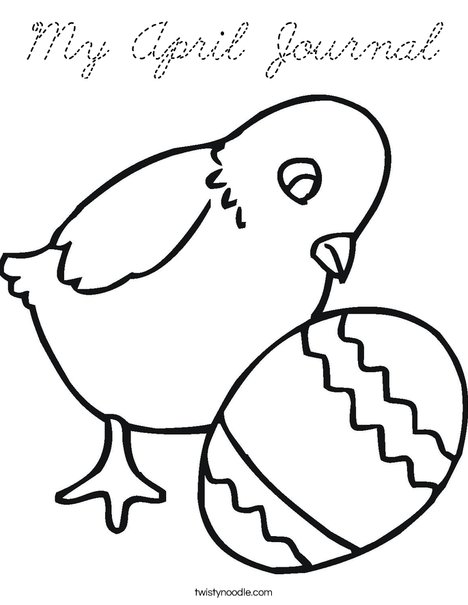 Chick and Egg Coloring Page