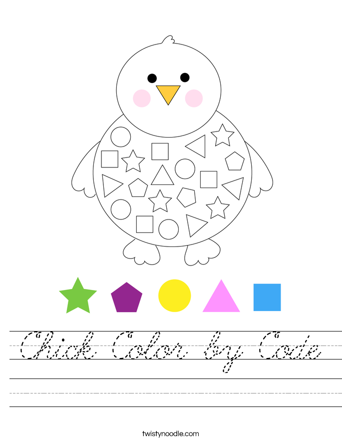 Chick Color by Code Worksheet