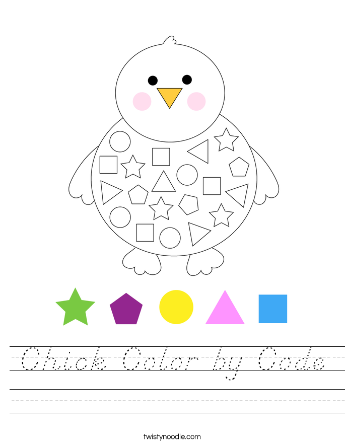 Chick Color by Code Worksheet