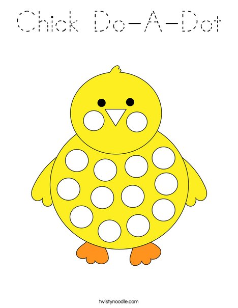 Chick Do-A-Dot Coloring Page
