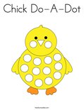 Chick Do-A-Dot Coloring Page