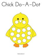 Chick Do-A-Dot Coloring Page
