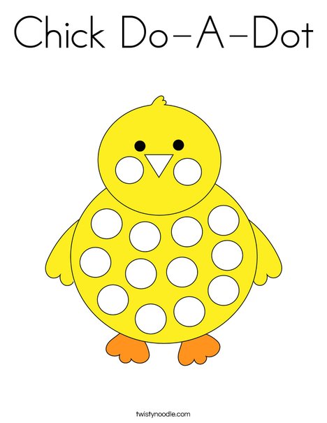 Chick Do-A-Dot Coloring Page