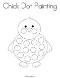 Chick Dot Painting Coloring Page