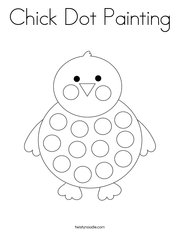 Chick Dot Painting Coloring Page