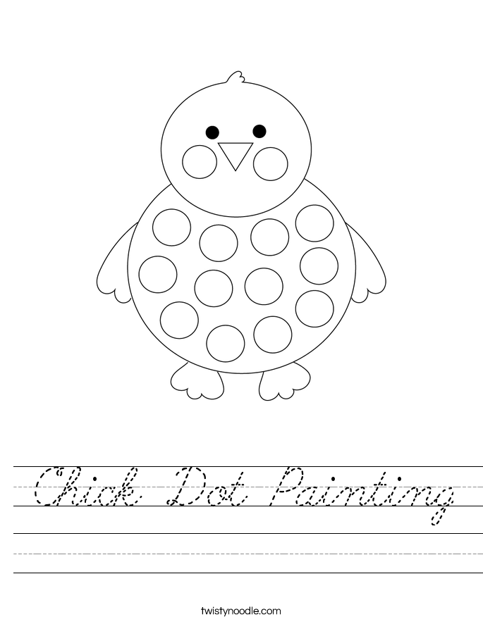 Chick Dot Painting Worksheet