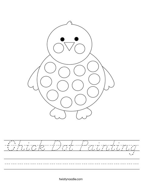 Chick Dot Painting Worksheet