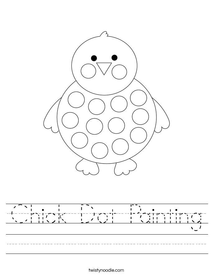 Chick Dot Painting Worksheet