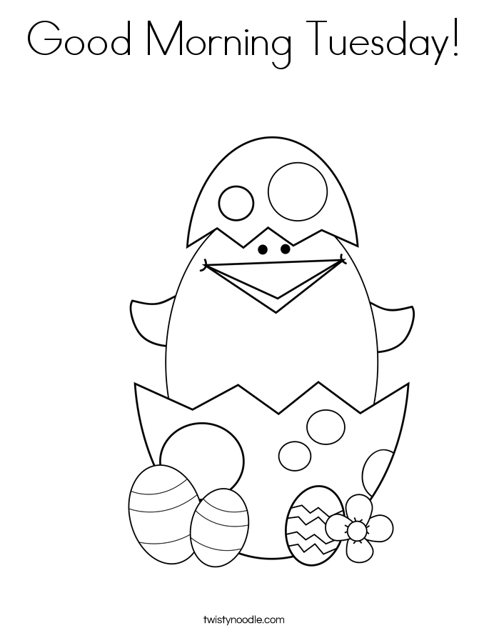 Good Morning Tuesday! Coloring Page