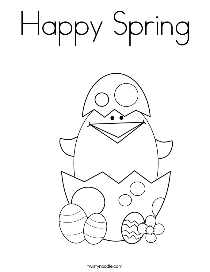 Happy Spring Coloring Page