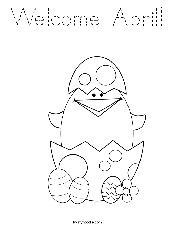 Welcome April! Coloring Page