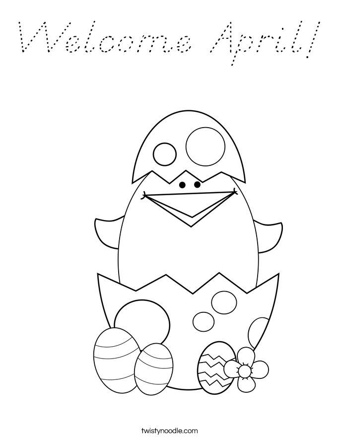 Welcome April! Coloring Page