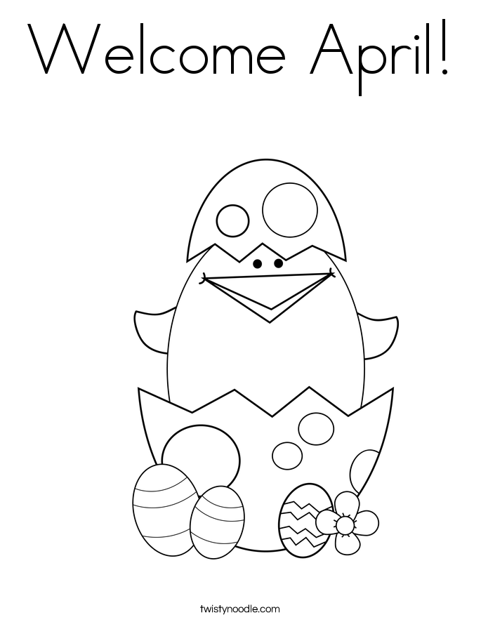 Welcome April! Coloring Page