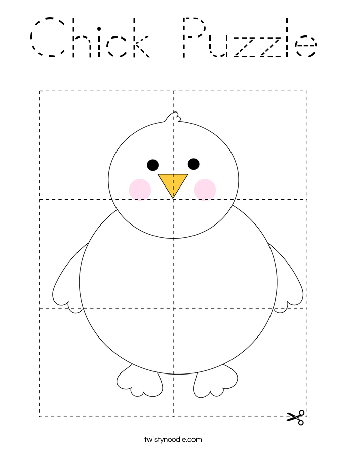 Chick Puzzle Coloring Page