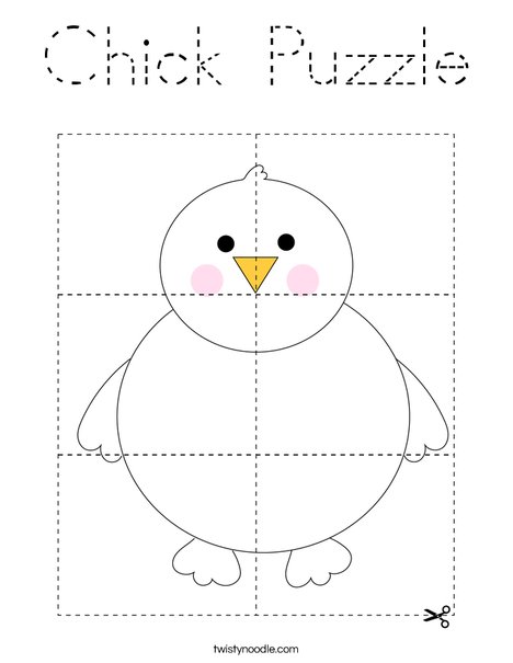 Chick Puzzle Coloring Page